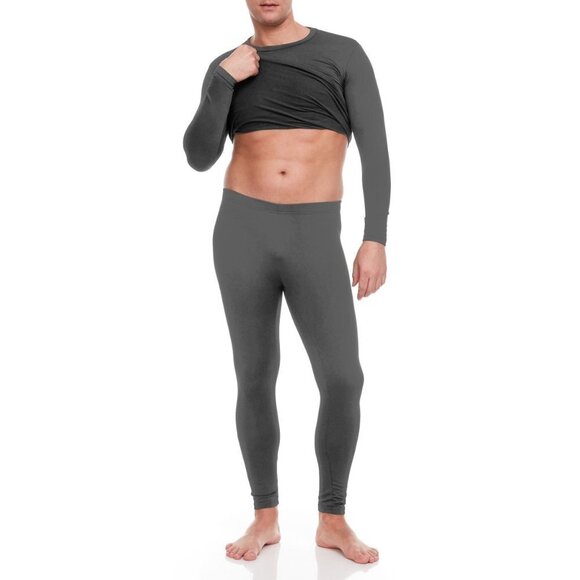 Men Thermal Microfiber Fleece Long John Warm Winter Baselayer Set 2-Pairs NWT - Picture 3 of 4